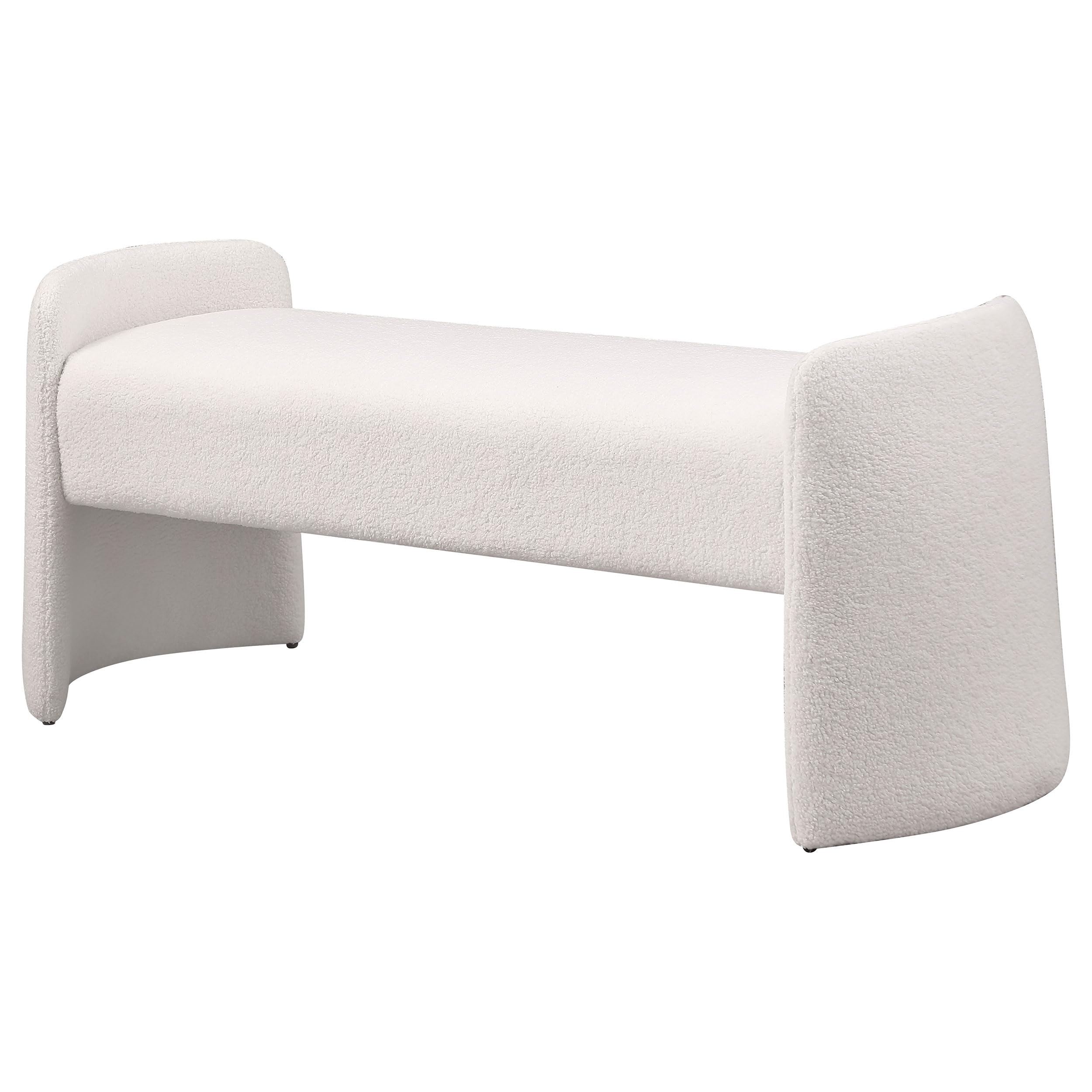 Coaster Home Furnishings Peoria Velvet Upholstered Accent Bench Ivory