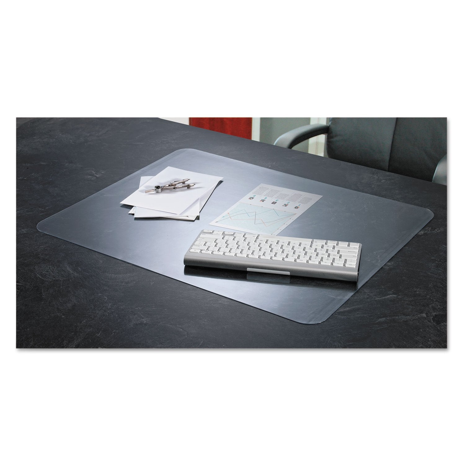 Artistic Krystalview Desk Pad With Antimicrobial Protection, Glossy Finish, 38 X 24, Clear