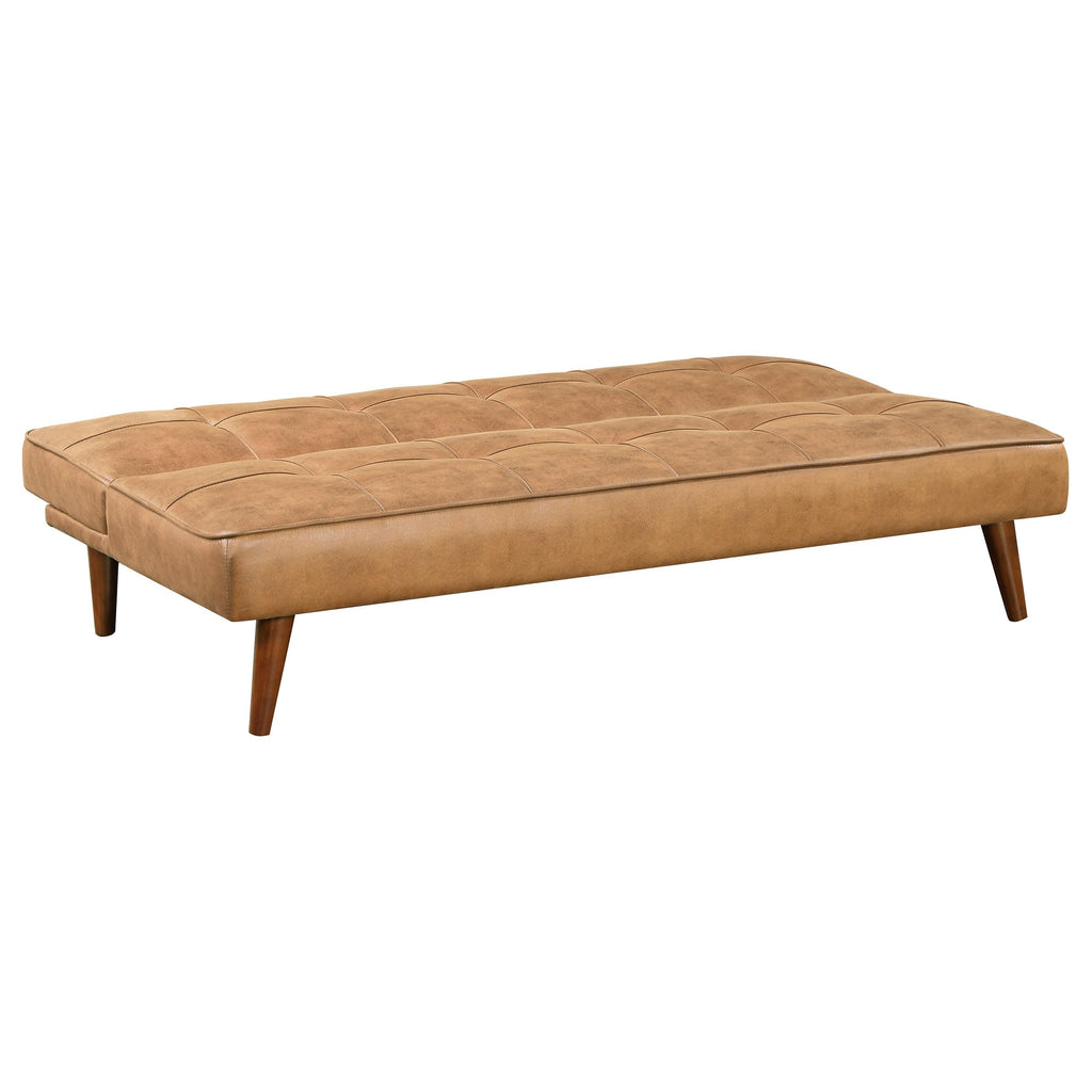 Coaster Home Furnishings Jenson Multipurpose Upholstered Tufted Convertible Sofa Bed Saddle Brown