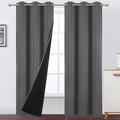 Lemomo 100% Blackout Curtains 40 X 84 Inch/Frost Grey Curtains 2 Panels With Black Lining Room Darkening Thermal Insulated Bedro