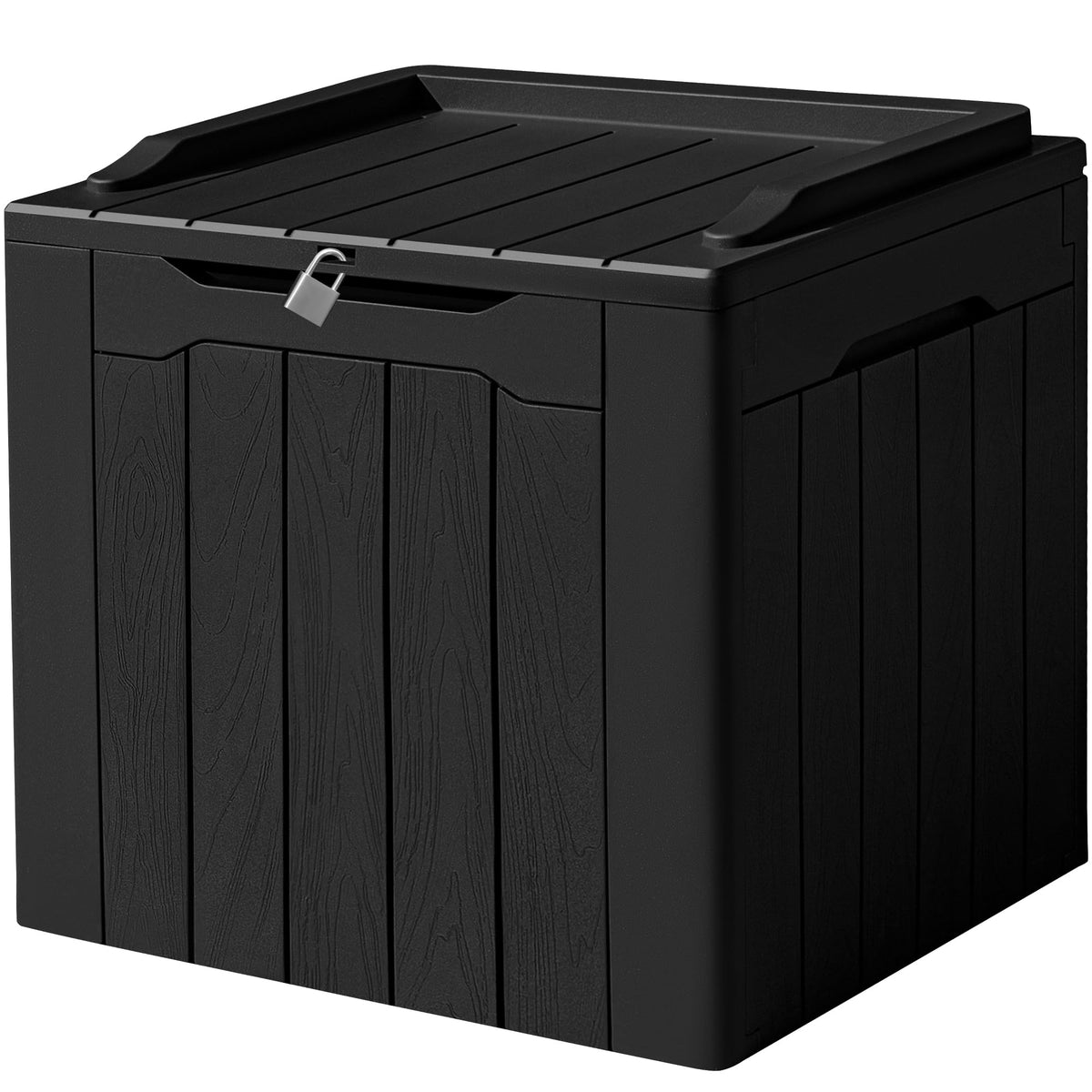 Devoko 31 Gallon Waterproof Outdoor Storage Box Resin Deck Box Lockable And Uv Resistant For Patio Furniture,Garden Tools (Black