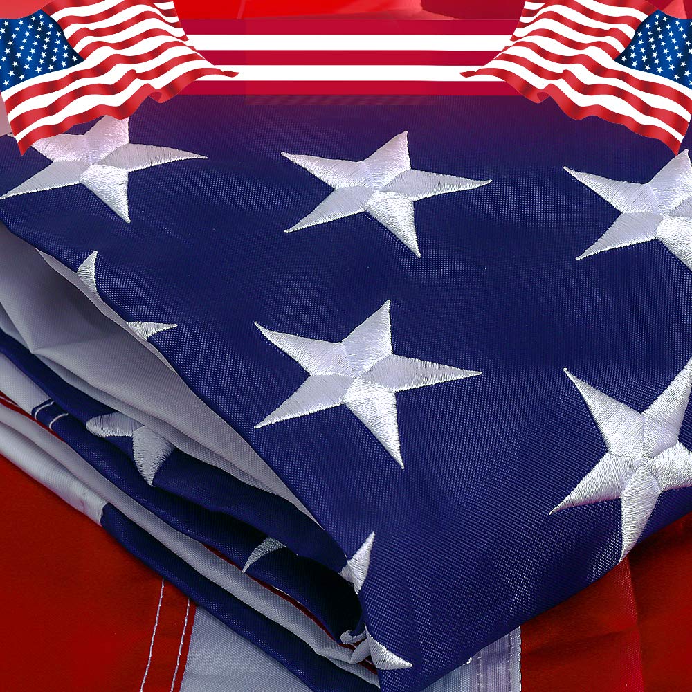 Freefy American Flag 4X6 Ft- Embroidered Stars,Sewn Stripes,Durable And Long Lasting Nylon,Brass Grommets,Perfect For Indoor/Out