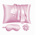Urlinens Satin Pillowcase For Hair And Skin, Vegan Silk Pillowcase Set-2 Pink Satin Pillowcases, 1 Eye Mask, 1 Scrunchie-Luxury