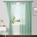 Hiasan Sheer Curtains For Living Room With Tieback, Airy Breathable Voile Textured Drapes Light Filtering Window Curtains For Be