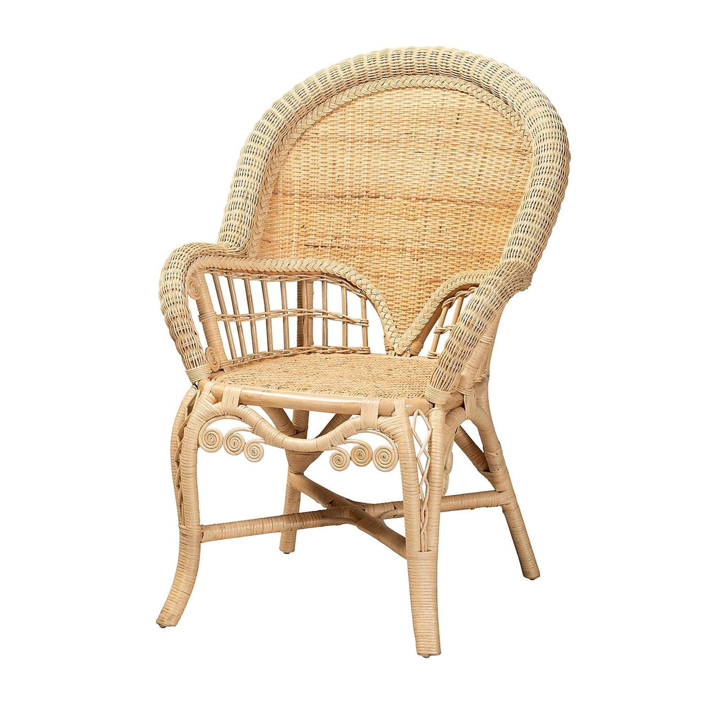 bali & pari Ratu Natural Rattan Accent Chair, Natural (235-13234-HiT)