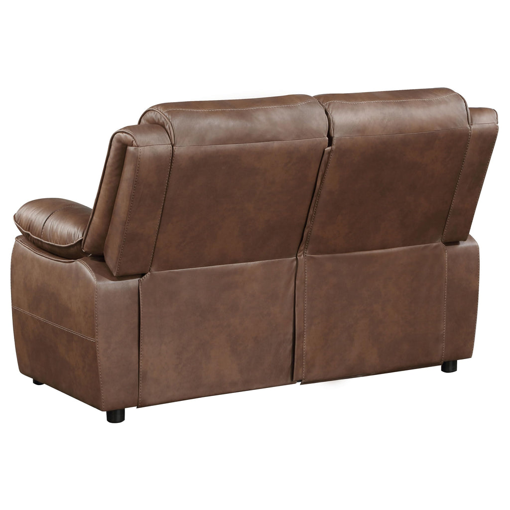 Coaster Home Furnishings Ellington Upholstered Padded Arm Loveseat Dark Brown