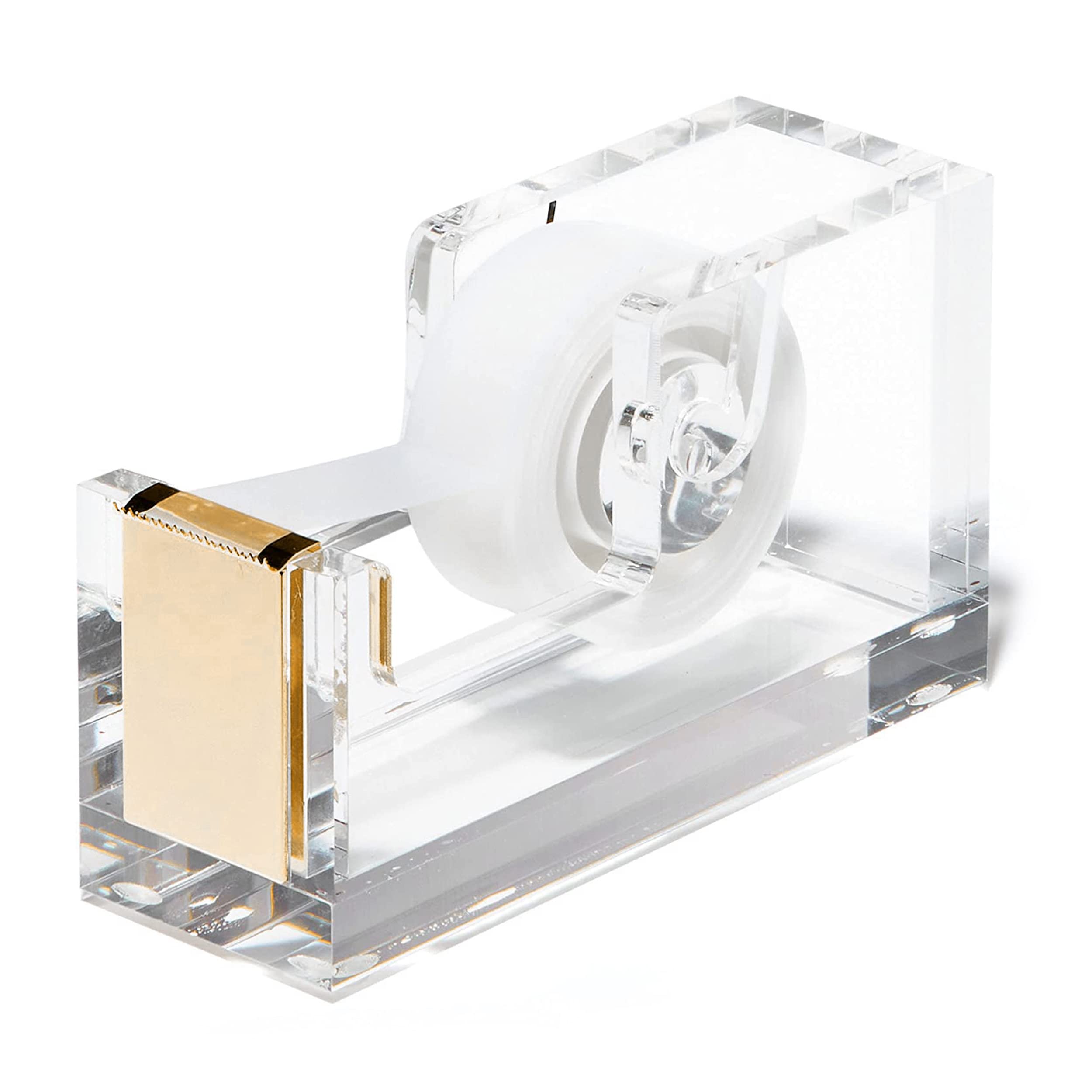 Officegoods Modern Acrylic Tape Dispenser - Non-Slip Rubber Holder Bottom- Appealing Design, Perfect For Home, School Or Office