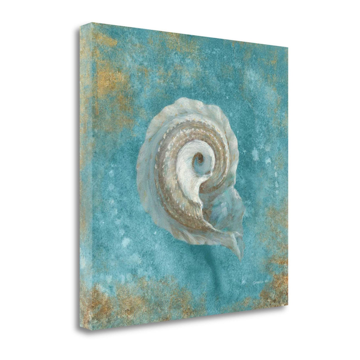 24' Majestic Seashell in the Deep Blue Sea Giclee Wrap Canvas Wall Art