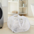 TECHMILLY Collapsible Mesh Pop Up Laundry Hamper with Strong Handles, Large Opening Clothes Hamper with Side Pockets, Storage Ba