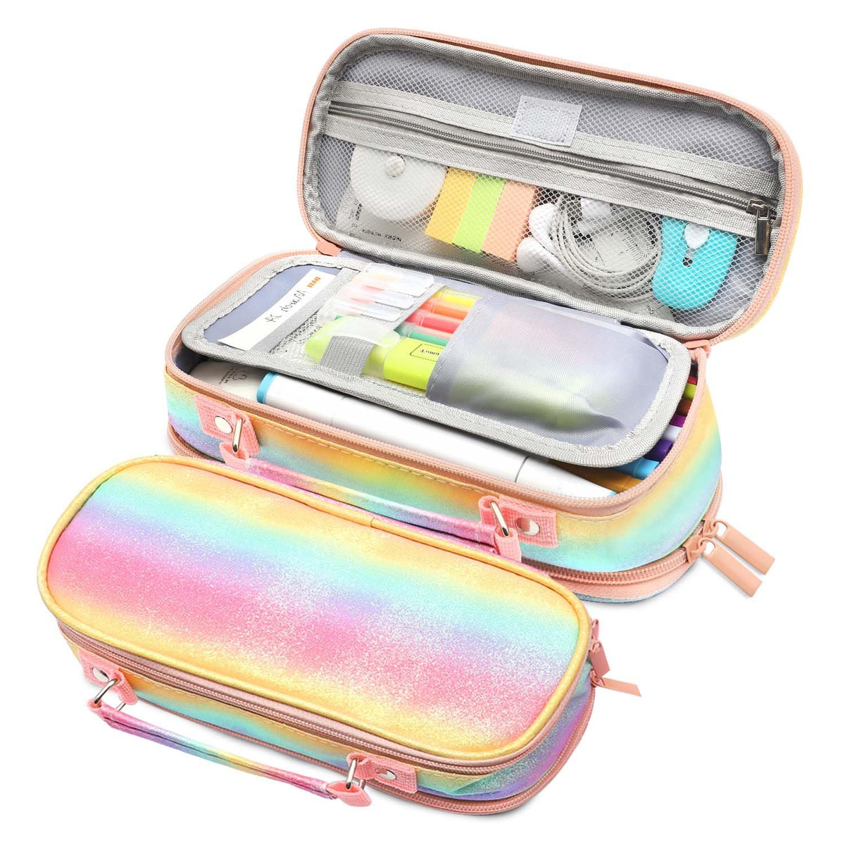 Hommtina Large Pencil Case Pencil Pouch Aesthetic School Supplies Cute Pencil Bag For Office College Teen Girls Adults (Rainbow