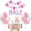 1/2 Birthday Girl Half Birthday Decorations - Pink Party Supplies with Banner, Hat, Cake Topper, and Balloons for 6 Months Baby