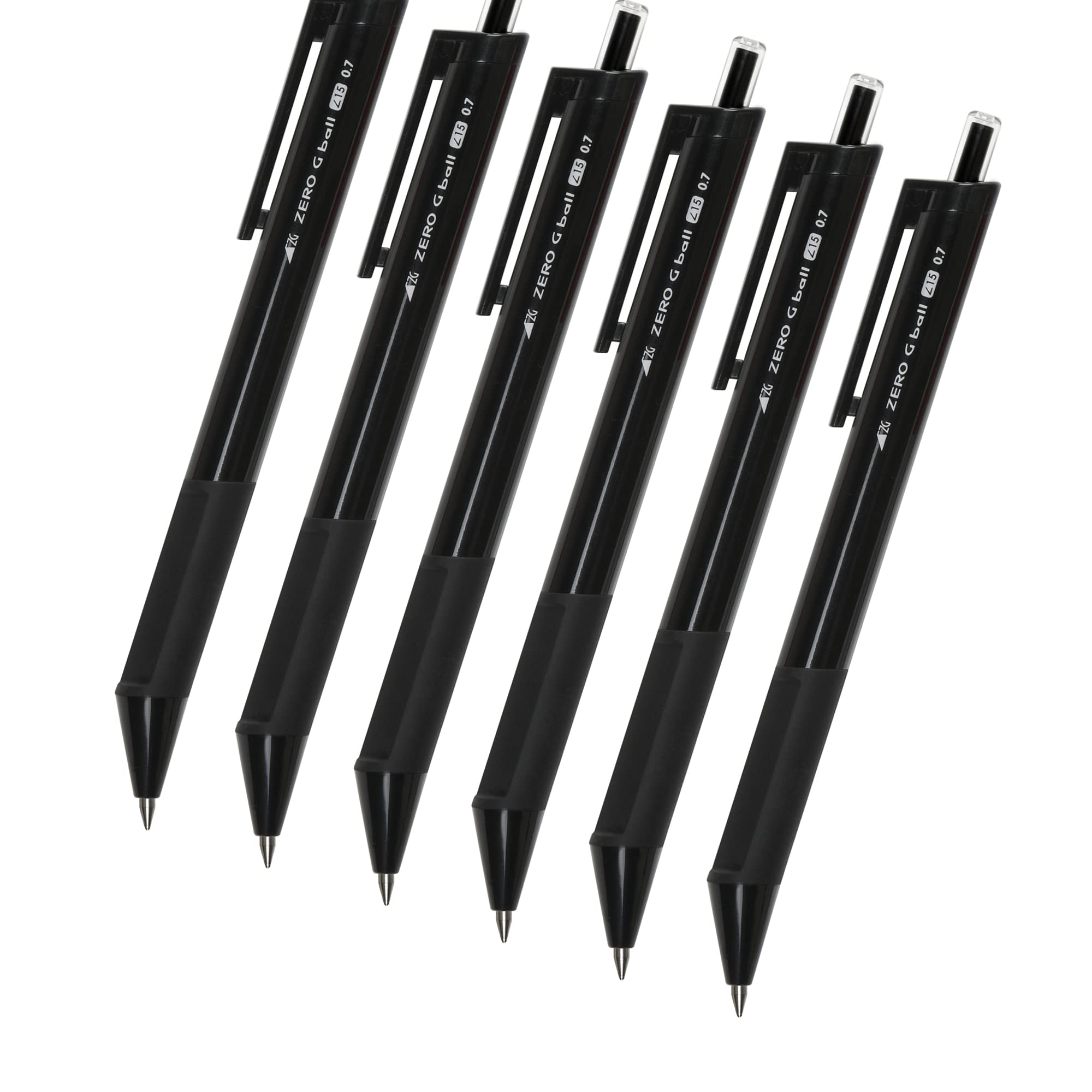 Zero G Ball Standard Ballpoint Pen Set For Office/Work And School (Pack Of 6) - 0.7Mm Black Ink Ballpoint Pen, Retractable, No S
