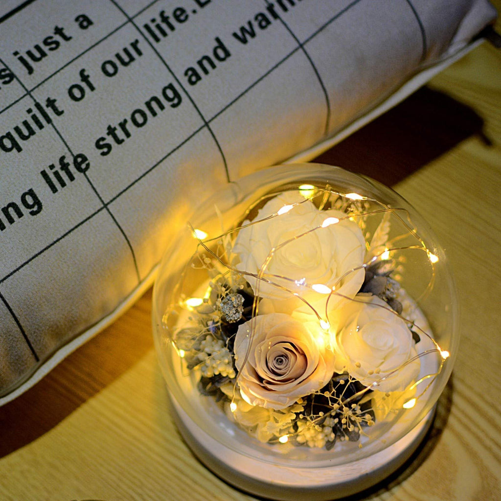 Kylin Glory Forever Flowers Real Eternal Roses Preserved Flowers Gift With Led Mood Lights For Valentine'S Day Birthday Annivers