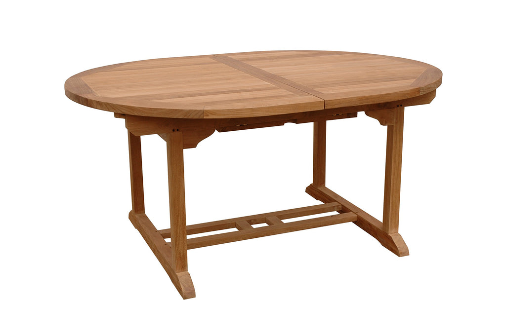 Anderson Teak Patio Lawn Garden Furniture Bahama 87" Oval Extension Table Extra Thick Wood