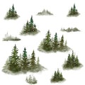 Kajaia Watercolor Wall Decals Peel and Stick Large Tree Wall Sticker Christmas Clipart Forest Stickers for Children Kids DIY Liv