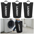 Kenaoeoe 3 Pack 90L Laundry Basket Black Dirty Clothes Hamper with Aluminum Handles Collapsible Waterproof Laundry Bag for Home,