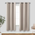Koufall Greige Beige Curtains 63 Inch Length,Grommet Blackout Darkening Thermal Insulating Curtains 63 Inches Long 2 Panel Set For Bedroom Living Room,Tan Khaki Greyish Stone