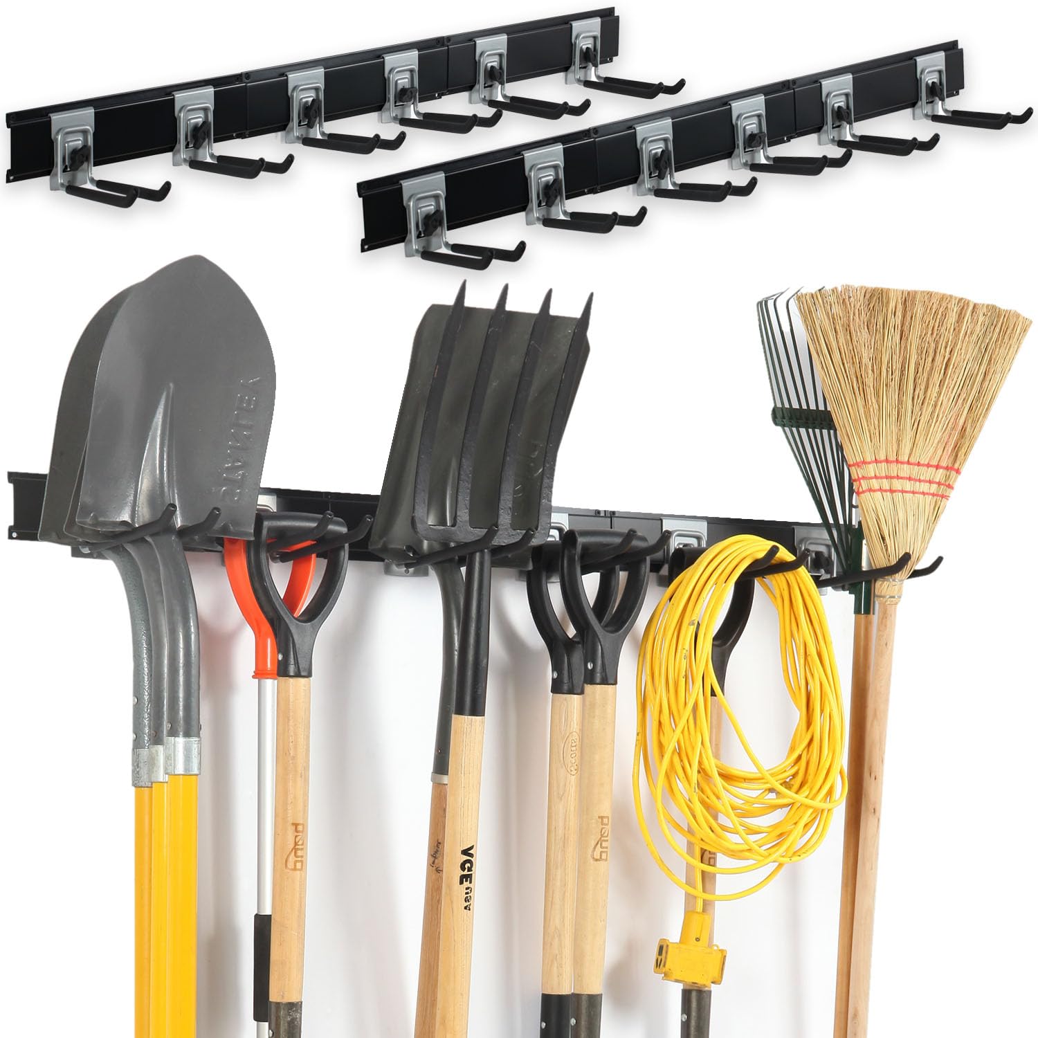 Aking Ace Garage Clamping Garden Tool Organizer, Wall Mount Tool Holder Heavy Duty Garage Storage Tool Rack, Garage Organization