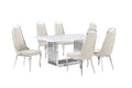 Best Quality Furniture D310-6Sc310-3 Dining Set, 1 Table+6 Chairs, Cream