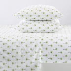 Great Bay Home Printed Coastal Microfiber Bed Sheets. Wrinkle Free, Deep Pockets, Beach Theme Sheet Set. Newport Collection (Twin, Palm Tree)