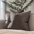 Juspurbet Ash Velvet Throw Pillow Covers 16X16 Inch Set Of 2 For Living Room Couch Sofa Bedroom Decorative Square Solid Soft Cus