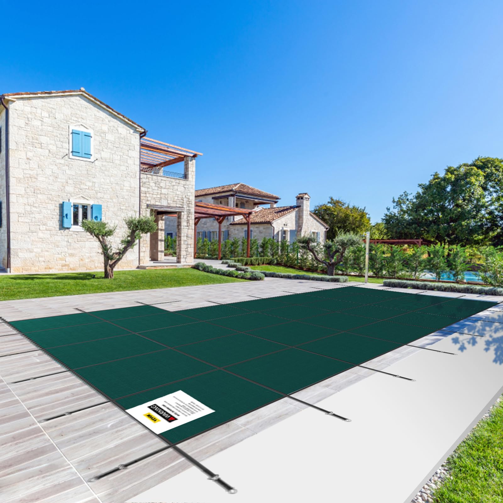 Vevor Inground Pool Safety Cover, Fits 20 Ft X 40 Ft Rectangular Winter Pool Cover With Right Step, Triple Stitched, High Streng