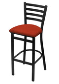 400 25 Stationary Counter Stool with Black Wrinkle Finish and Graph Poppy Seat