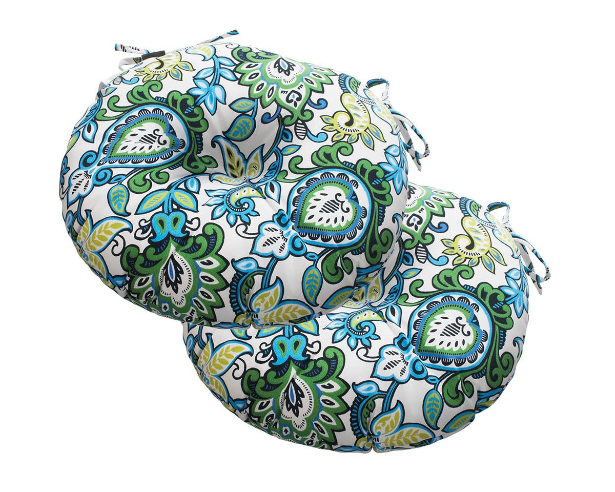 Indoor/Outdoor Seat Cushions All Weather Patio Chair Pads With Ties, Comfortable Round Bistro Chair Cushions For Home Office And
