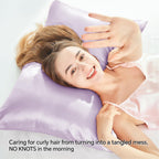 Bedelite Satin Pillowcase With Zipper, Lavender King Size Pillow Cases Set Of 2, Super Soft And Cooling Similar To Silk Pillow C