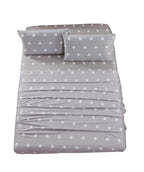 Chezmoi Collection 4-Piece Kids/Teens Sports Sheet Set - Soft Microfiber Gray White Baseball, Queen Size