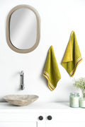 Ddecor  Pack Of 2 Green Lemon Cotton Reversible 500Gsm Face Towel, Green/Yellow