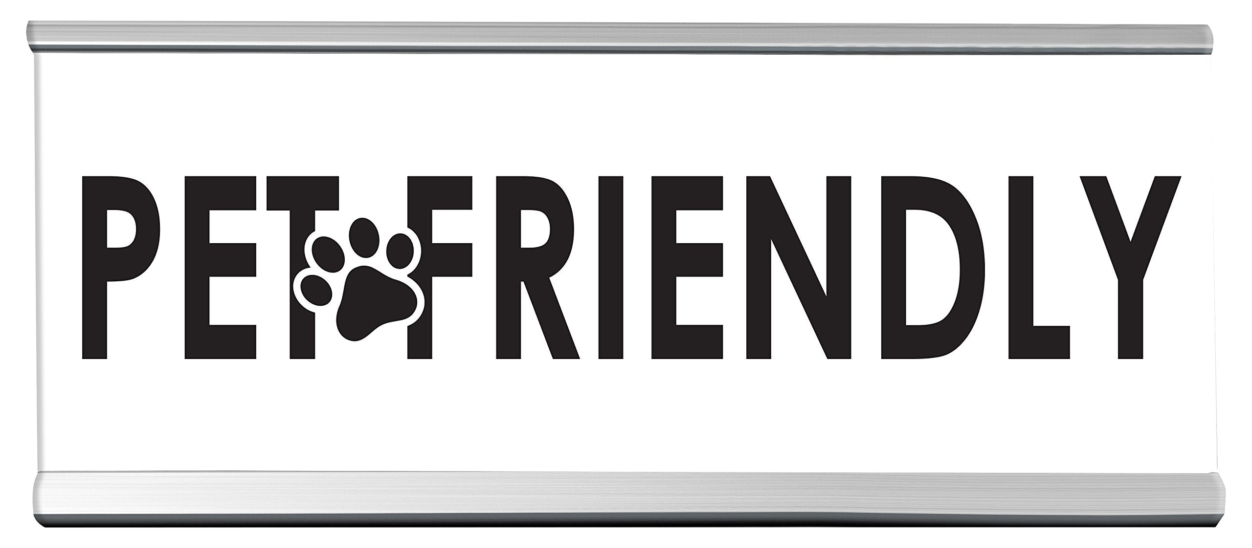 Wellspring 'Pet Friendly' Acrylic Desk Sign - Witty And Funny Desk Signs For Office, Perfect Office Gifts For Boss & Co Worker