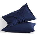 Ntbay King Cotton Pillowcases - Envelope Closure 20X36 Pillowcases Set Of 2, Breathable And Soft Bed Pillow Cases, Navy Blue