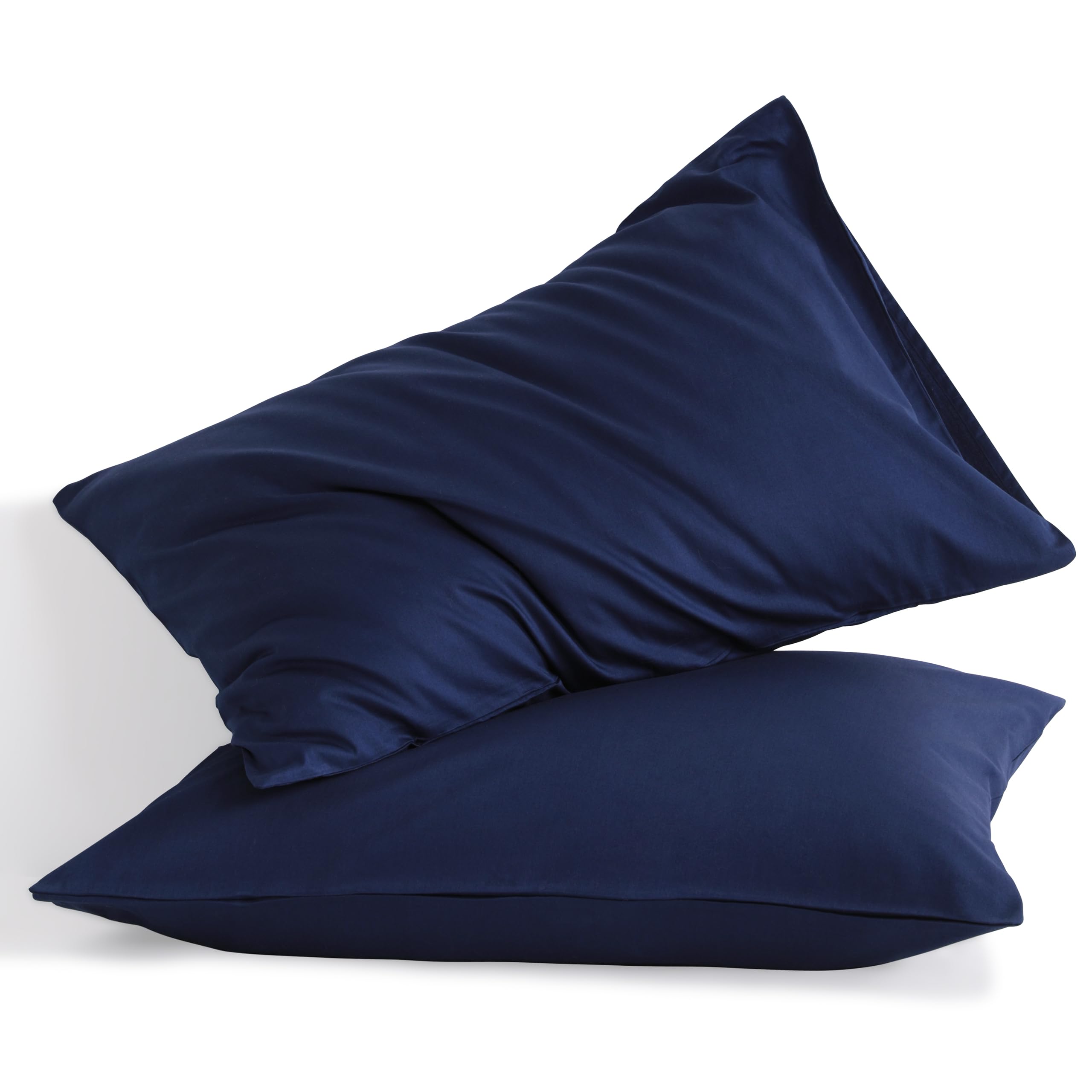 Ntbay King Cotton Pillowcases - Envelope Closure 20X36 Pillowcases Set Of 2, Breathable And Soft Bed Pillow Cases, Navy Blue