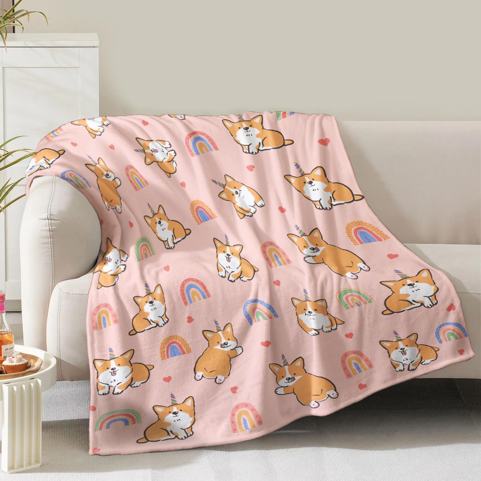Corgi Blanket Gifts For Corgi Lovers Women Mom Girls Birthday Christmas Valentine Presents Cute Dog Theme Decor Bedroom Living R