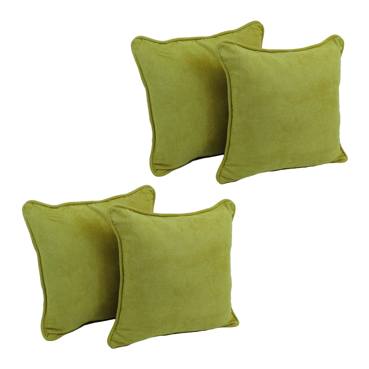 Blazing Needles Corded Microsuede Throw Pillow, 18&quot;, Mojito Lime 4 Count