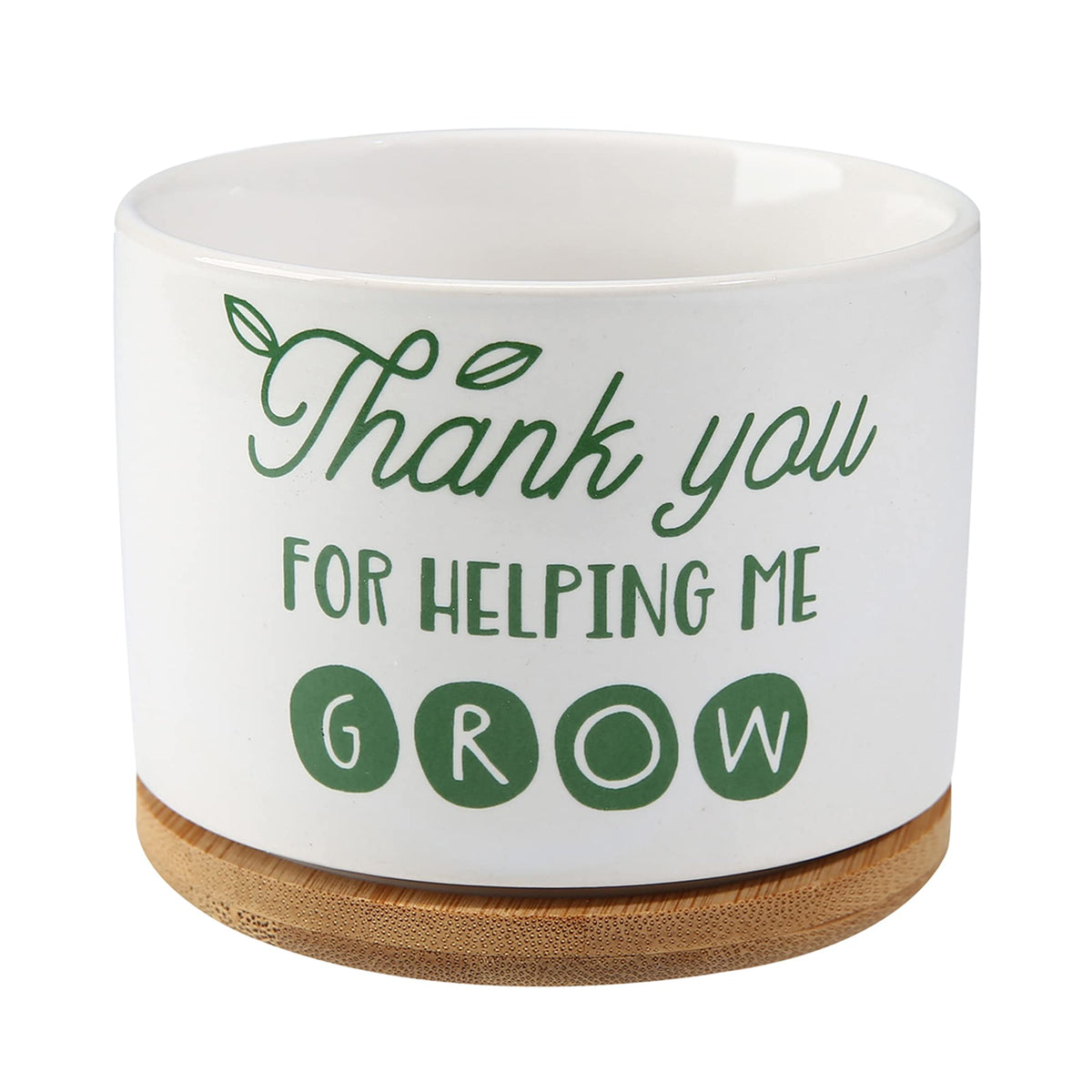 Domg Teachers Appreciation Gift, Ceramic Succulent Plant Pot Small Flower Planter For Indoor Outdoor Use, Thank You For Helping