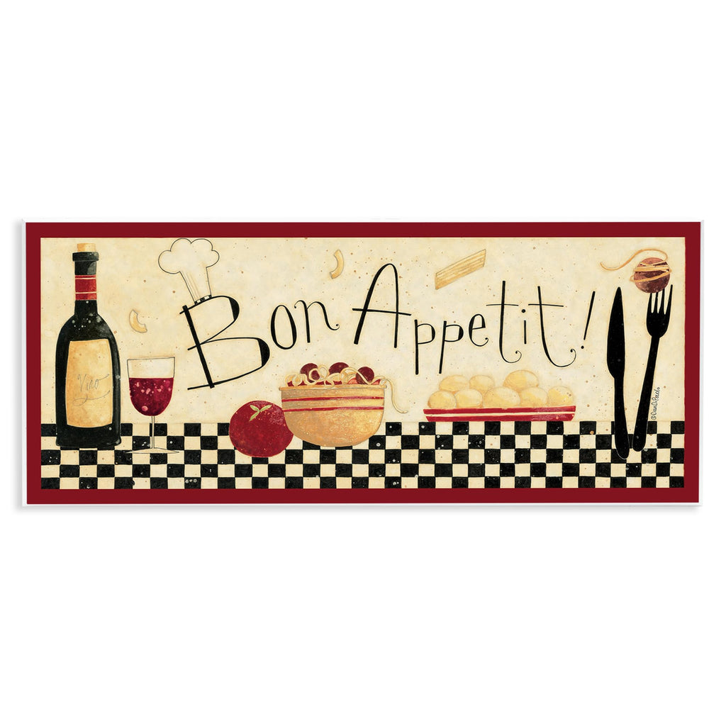 Stupell Home D  cor Bon Appetit Kitchen Wall Plaque, 7 x 0.5 x 17, Proudly Made in USA