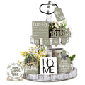 11 Pcs Farmhouse Tiered Tray Decorations Set Home Tiered Tray Decor Home Sweet Home This is Us Wooden Sign for Rustic Home Kitch