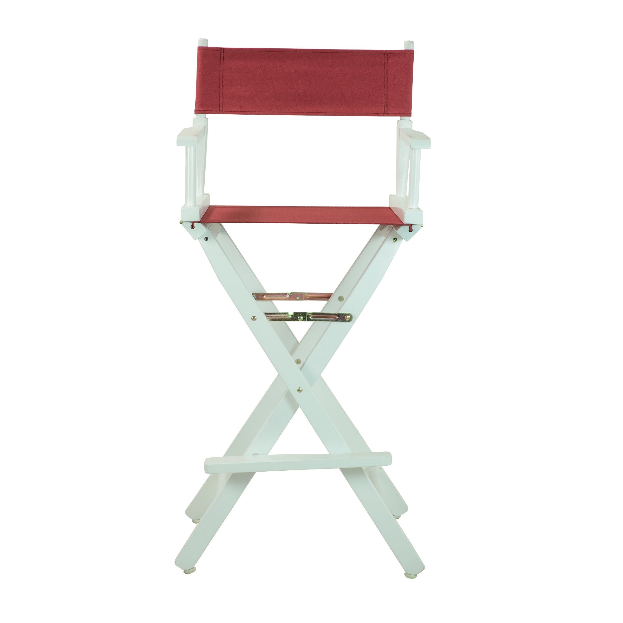Casual Home Director'S Chair ,White Frame/Burgundy Canvas,30" - Bar Height
