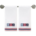 Avanti Linens  Hand Towels, Absorbent Ringspun Cotton with Patriotic Stars & Stripes Design and Striped Trim, Set of 2 (Heritag