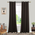 Mrs.Naturall Dark Chocolate Brown Curtains 84 Inch Length 2 Panels Set,Blackout Vintage Primitive Elegant Luxury Curtains For Li