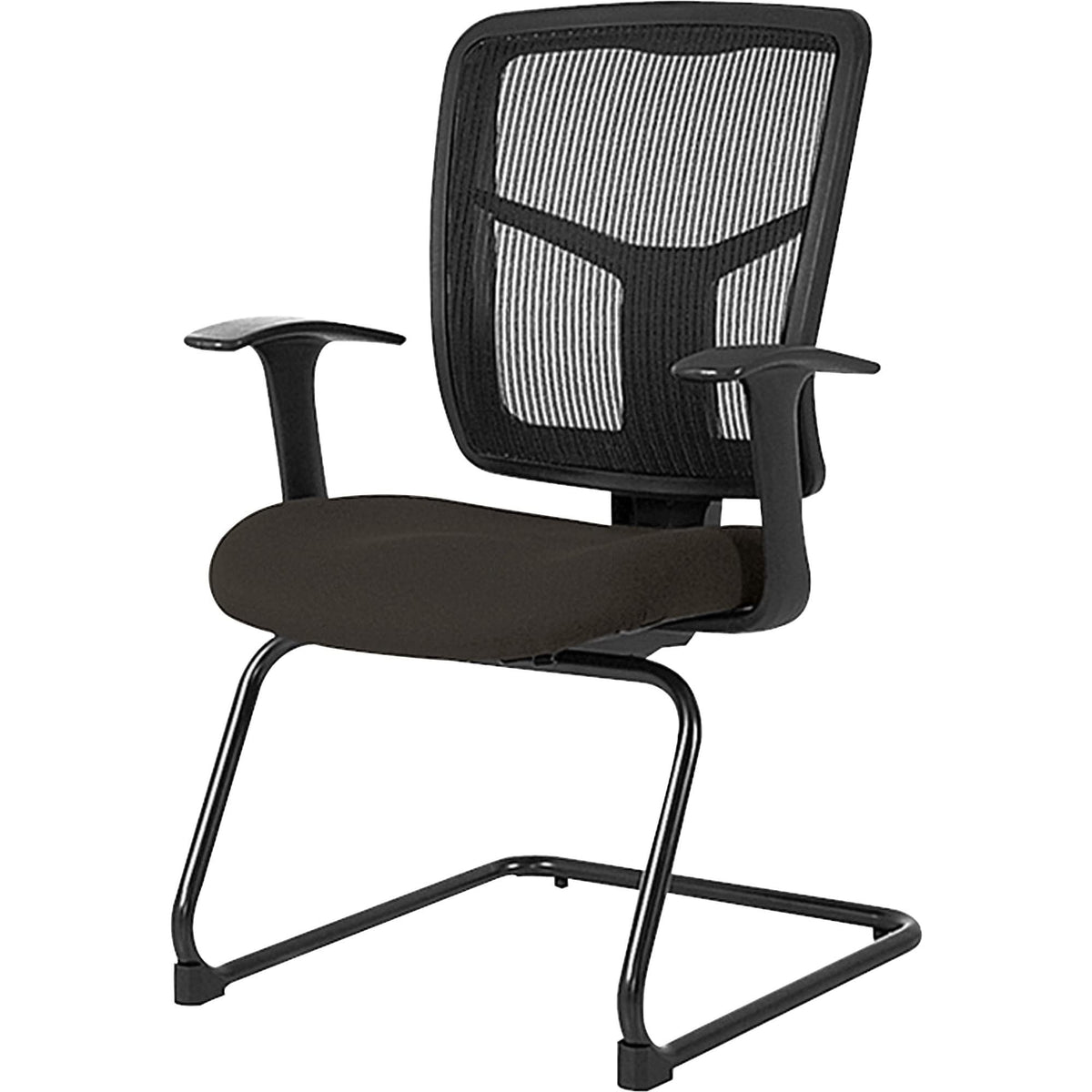 Lorell 86000 Series Mesh Side Arm Guest Chair In Pepper