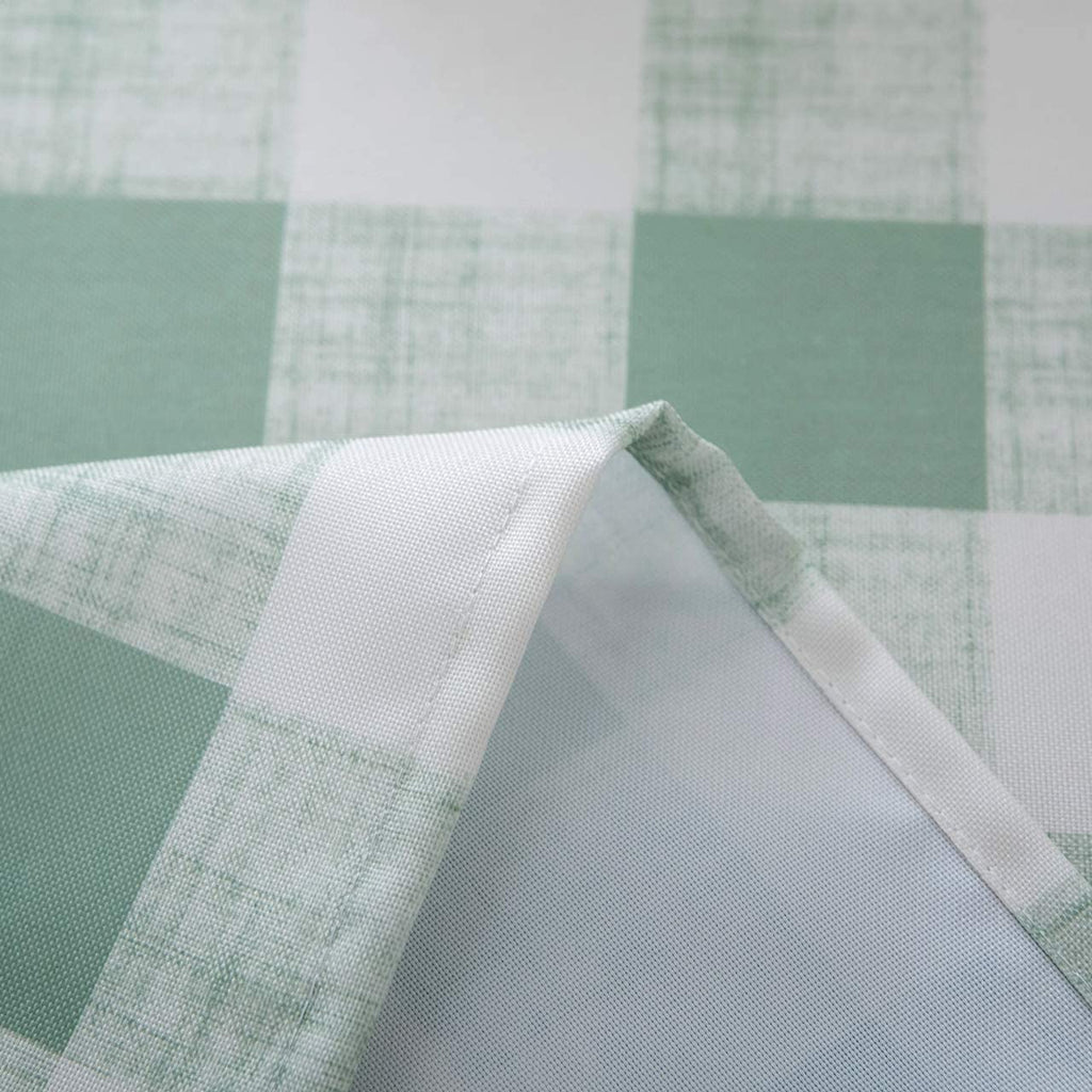 Hipinger Outdoor Tablecloth With Umbrella Hole And Zipper, Patio Table Cloth,Heavyweight Stain Resistant Waterproof,60 Inch Square, Green Checkered