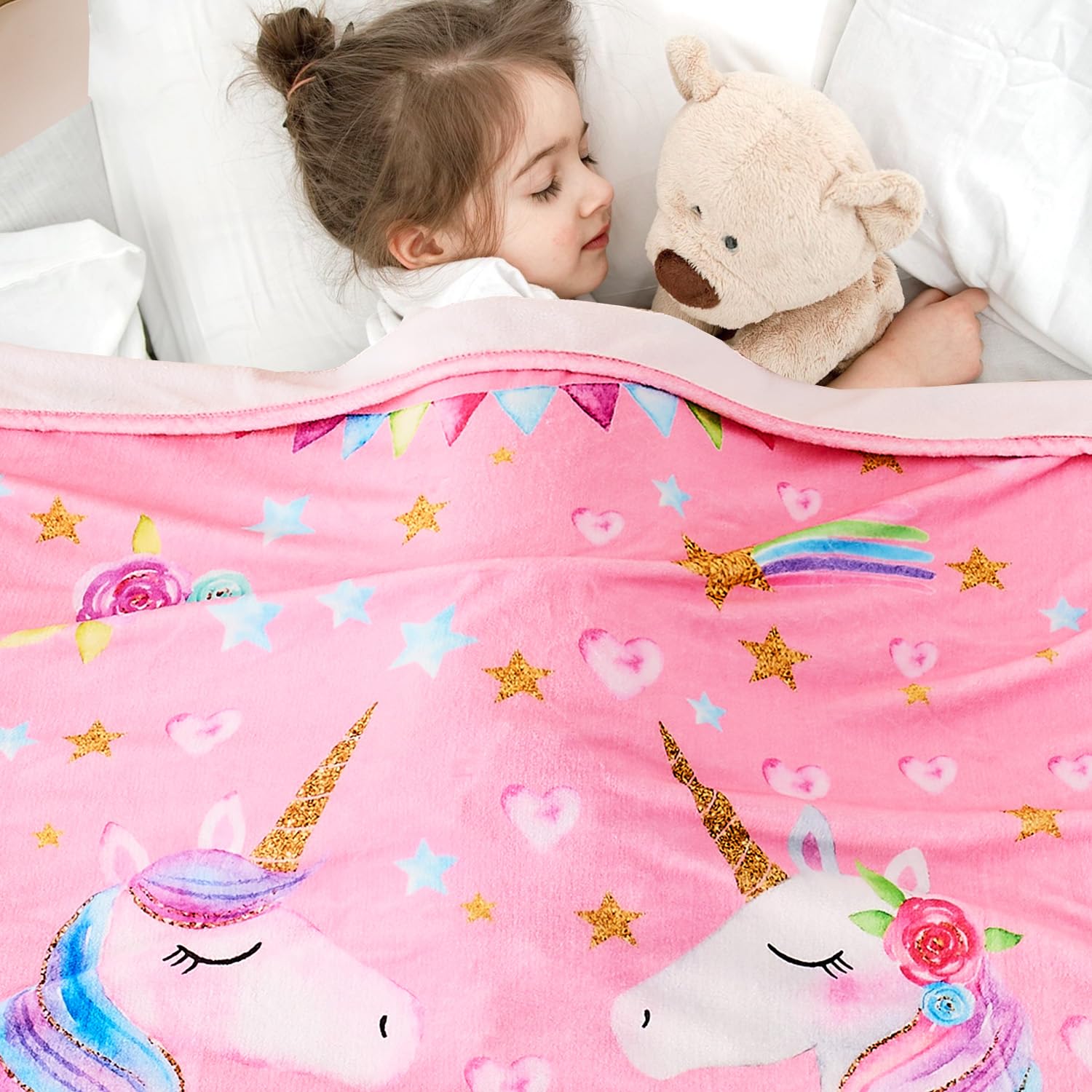 Wajade Unicorn Gifts For Boys Girls - Unicorn Blanket Birthday Easter Decor For Kids Age 3 4 5 6 7 8 9 10 11 12 Years Old Teens