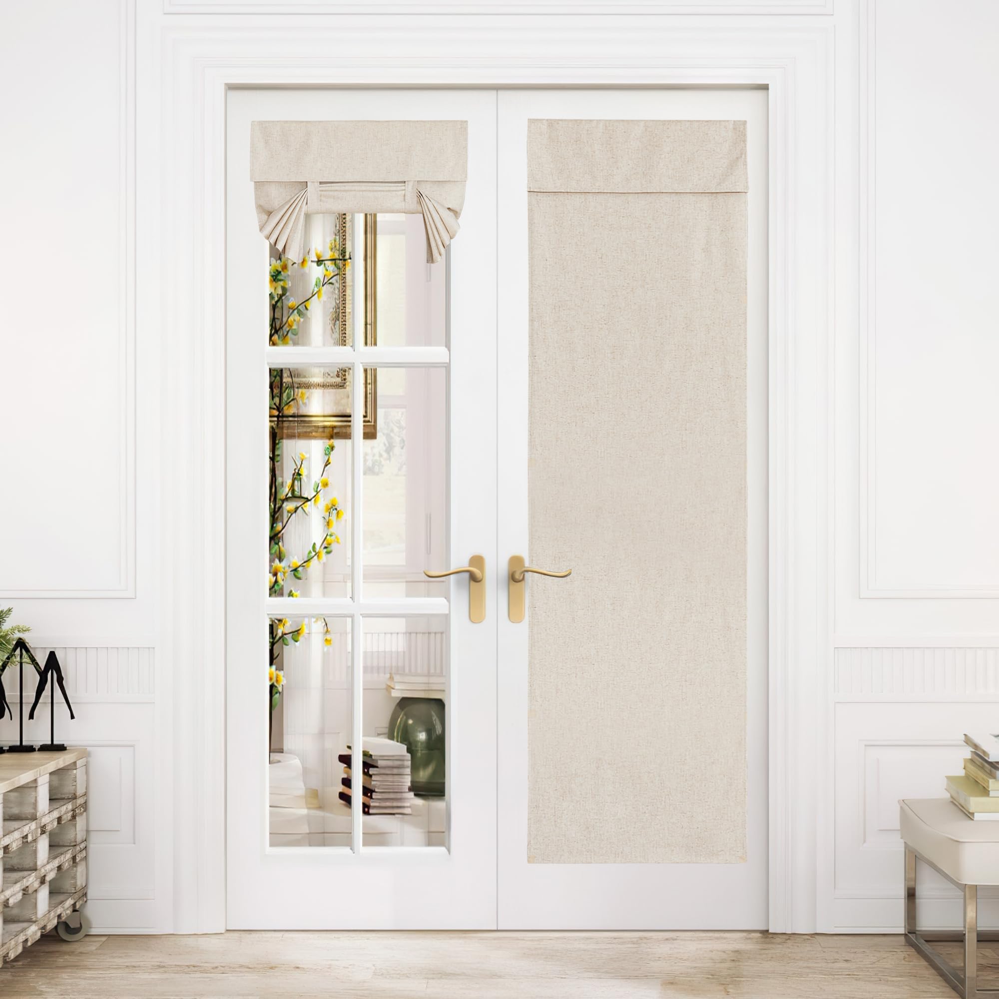 Nicetown Tricia Blackout Curtain For French Door, Thermal Insulated Room Darkening Door Curtain Panel, Noise Reducing Single Door Shade, 26 X 72 Inches, 1 Panel, Silver Grey
