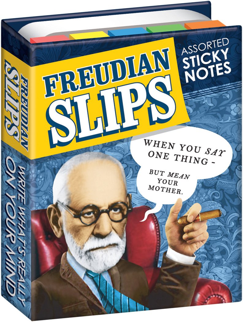 The Unemployed Philosophers Guild Freudian Slips Sticky Notes - Sigmund Freud Themed 3.25' By 4.25' Booklet With Self-Sticky I