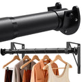 Supforce Adjustable Closet Rod with Triangular Brackets, 1739in, Black