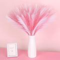 SeptCat 60 Pcs Pampas Grass Decor 21.7'' Fluffy Faux Short Pink White Pampas Grass Artificial Small Pompas Grass Flower Vase Fil
