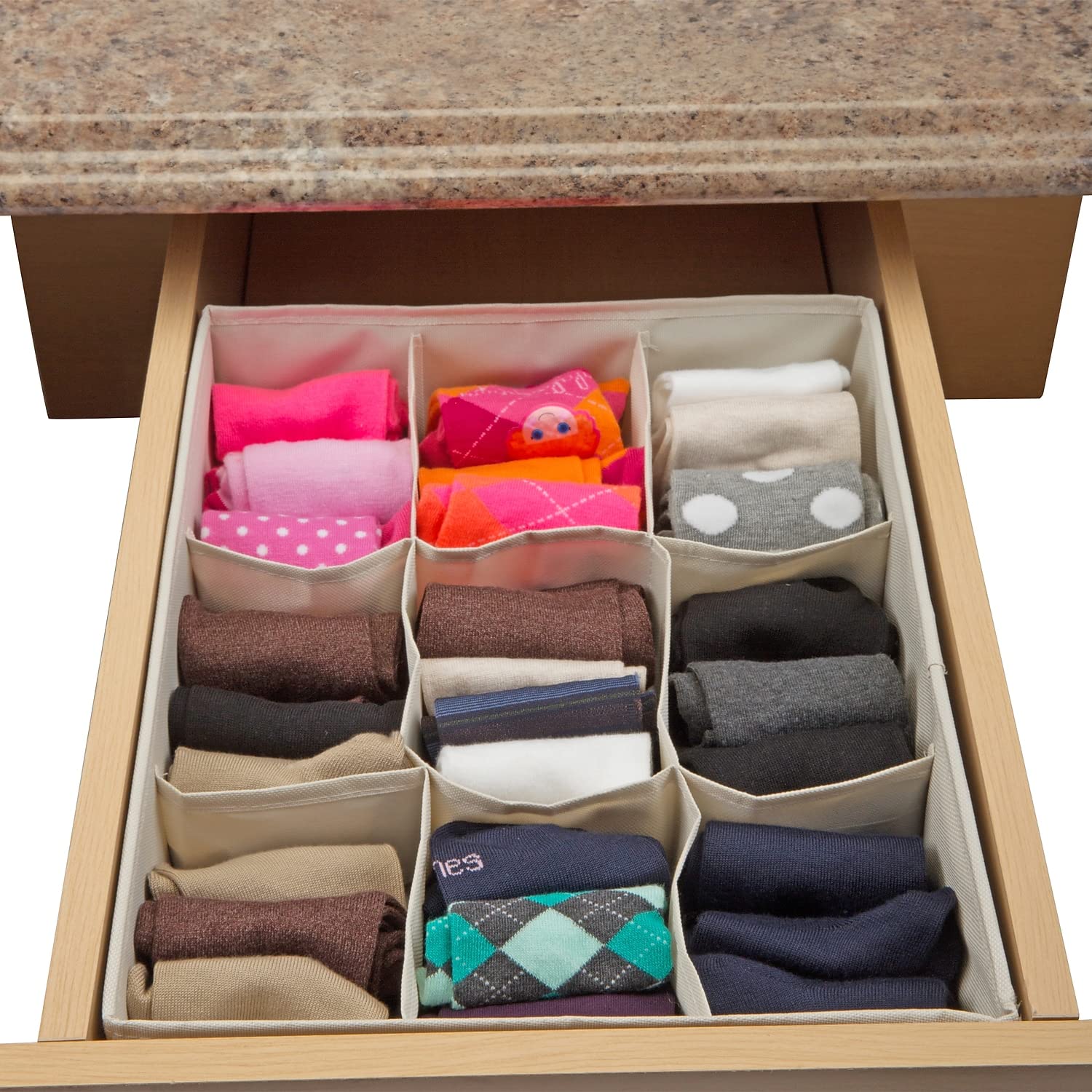 Simplify Nedium Drawer Organizer, Faux Jute (25513-Fej)